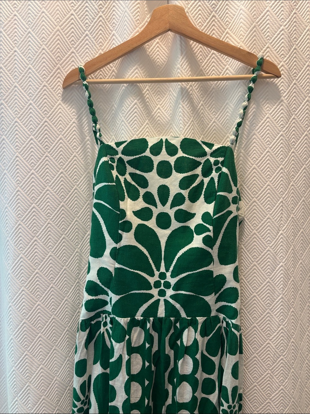 Caroline Constas Green and White Floral Midi Dress - Picture 4 of 8